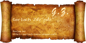 Gerlach Zénó névjegykártya